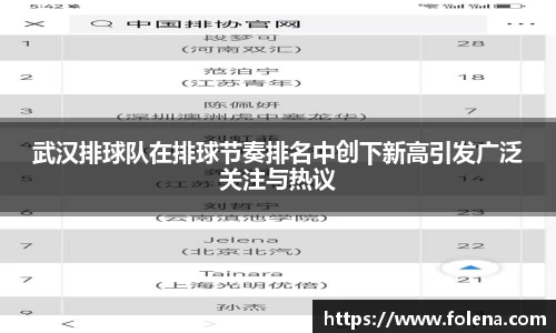 武汉排球队在排球节奏排名中创下新高引发广泛关注与热议