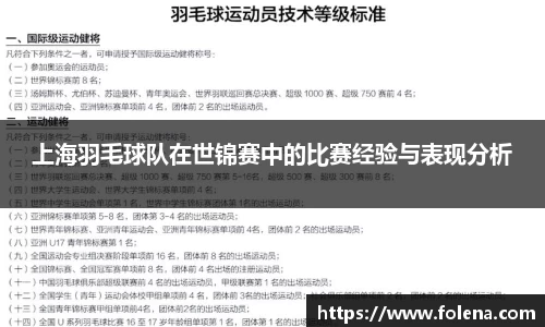 上海羽毛球队在世锦赛中的比赛经验与表现分析