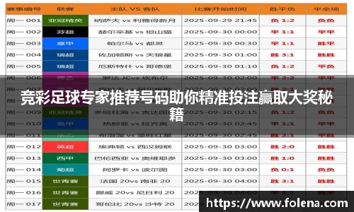 竞彩足球专家推荐号码助你精准投注赢取大奖秘籍